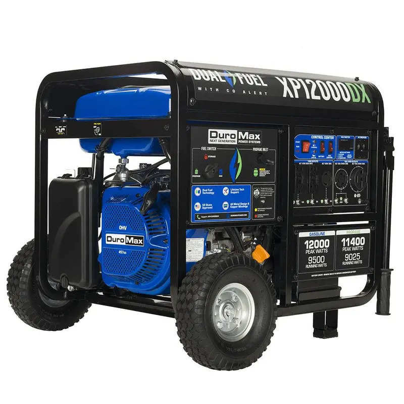 12,000 Watt Dual Fuel Portable Generator W/ Co Alert 1