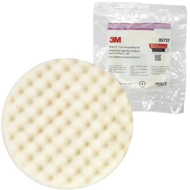 3M Perfect-It Foam Compounding Pad, White Doted 8” 1