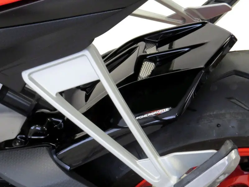 Aprilia Rs660 20-2023 Gloss Black & Silver Mesh Rear Hugger Powerbronze 1