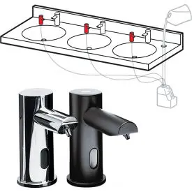 Asi® Ez Fill™Multi Feed Liquid Soap Dispenser Heads, Battery Not Incl, Black 1