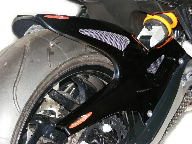 Bmw F800r 09-2019 Gloss Black & Silver Mesh Rear Hugger By Powerbronze Rrp £139 1