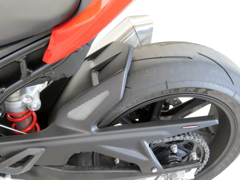 Bmw S1000r  21-2024 Matt Black & Silver Mesh Rear Hugger By Powerbronze 1
