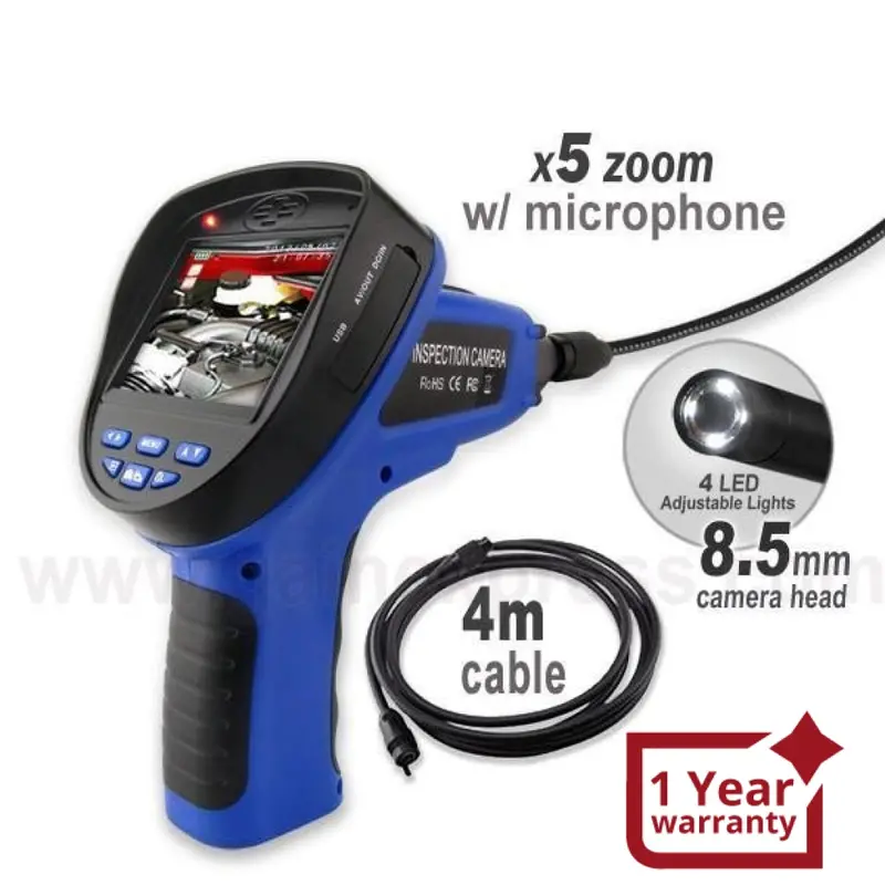 C0599e_4M_8.5Mm Industrial 3.5 Endoscope 8.5Mm Dia. Video & Sound Recording Borescope W/ 4M Cable 1