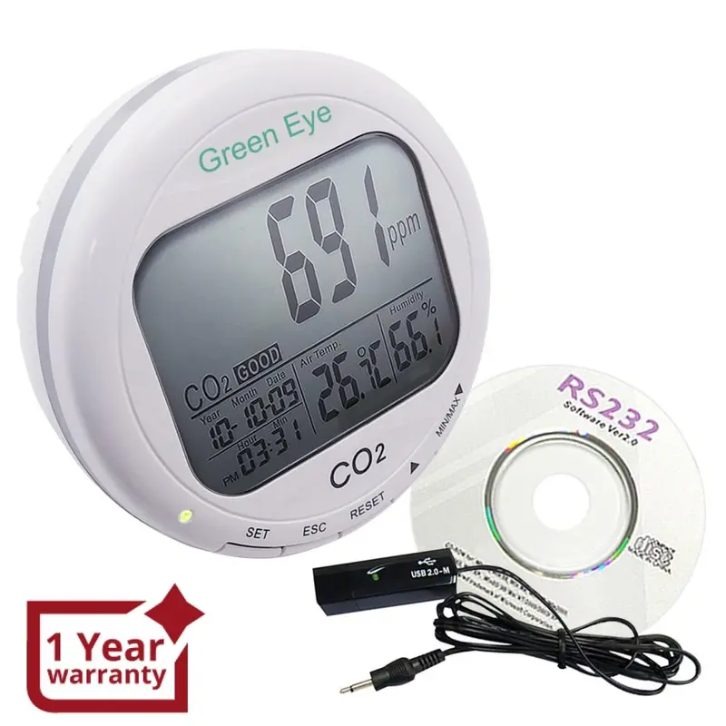 Co98 Co2 Data Logger Temperature Humidity Monitor 9999Ppm 1