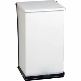 Detecto® White Baked Epoxy Steel Step-On Can, 100 Quart 1