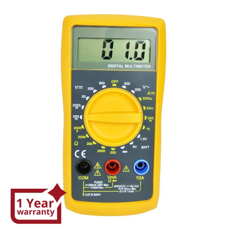 E04-009 Digital Multimeter 1999 Counts Acv Dcv Dc Current Diode Battery Tester Meter Lcd Display Ce Marking 1