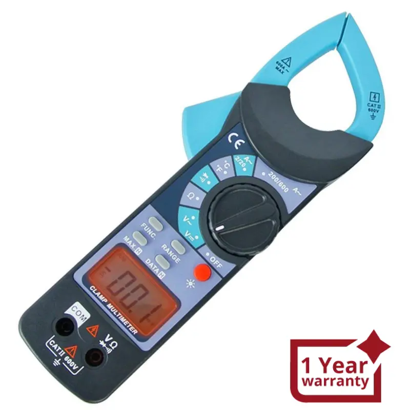 E04-014 Digital Clamp Meter Dc Ac Audible Continuity Tester Ce Marking Reading 1999 Lcd Backlight 1