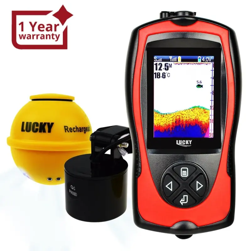Ff-1108-1Cla Lucky 100M (328Ft) Wireless & 45M (147Ft) Wired Sonar 2-In-1 Color Fish Finder Attracting Light, Sea Night Fishing 90° Beam Angle Rechargeable 1