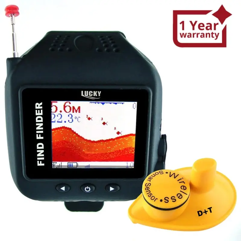 Ff-518 Wrist Watch Wireless 45M Fish Finder Clock Mode Fish Detector Colored Display Multi Language 1