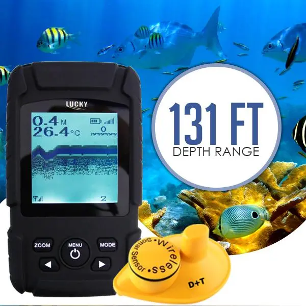 Ff-718Li-W Rechargeable Wireless Fish Finder 45M Depth & 180M Wireless Sensor Operational Range 1