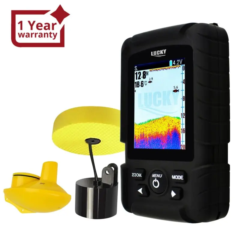 Ff-718Lic 2-In-1 Lucky Fishfinder Wireless/Wired Sensor English/Russian Menu 328Ft/100M Waterproof Monitor Rechargeable Battery 1