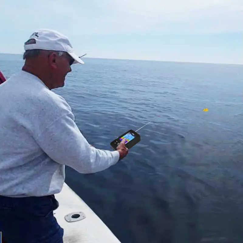 Ff-718Lic-W Lucky Rechargeable Colored Lcd Fish Finder Locator Detector With 100M (328Ft) Wireless Sonar Sensor & 45M (145Ft) Depth Coverage, Fish & Depth Alarm, Water Temperature °C Or °F. Waterproof Main Unit & Sensor 2