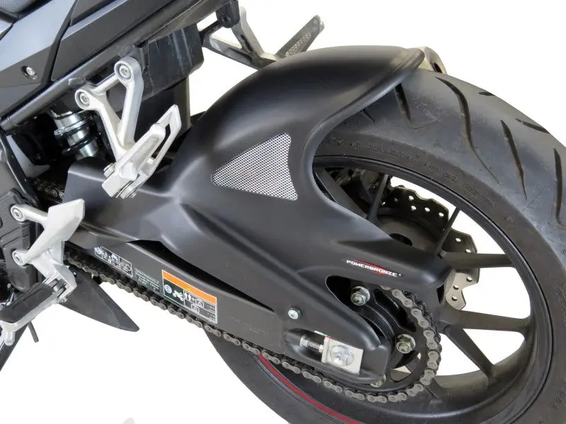 Fits Honda Cb500 F   19-2021 Carbon Look & Silver Rear Hugger By Powerbronze 1