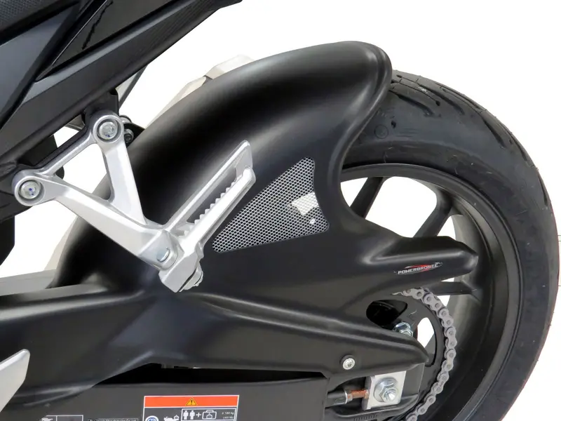 Fits Honda Cb500 Hornet  2024> Carbon Look & Silver Mesh Rear Hugger By Powerbronze 1
