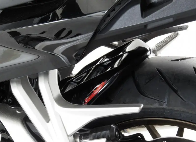 Fits Honda Vfr800f  14-2021 Gloss Black & Silver Meshrear Hugger By Powerbronze 1