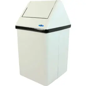 Frost Steel Square Swing Top Trash Can, 14 Gallon, White 1