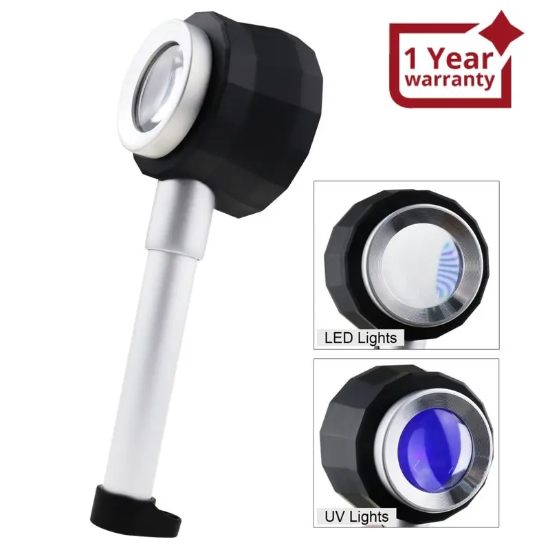 Gem-310 10X Magnification Optical Glass Loupe Magnifier Double Lens Magnifying Jewelry Gem Tool 1/16Inch & 0.5Mm Scale 1