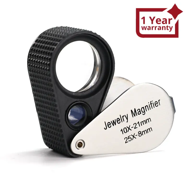 Gem-462 Dual Magnification Jewelry Loupe 10X And 25X Magnifier Loupe With 21Mm And 8Mm Lens Diameter 1
