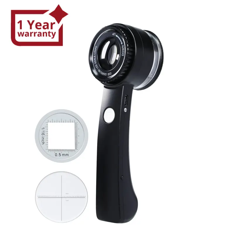 Gem-521 10X Magnifying Loupe With Led Light & Uv - K9 Lens With 30Mm Diameter, Portable Jewelers Loupe For Gemstone, Coin, Stamp, Pcb Inspection Usb-C Rechargeable 1