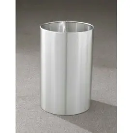 Glaro 18 Gallon Open Top Wastebasket, Satin Aluminum New Yorker Collection - 1523-Sa 1