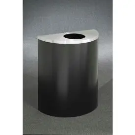 Glaro Steel Half Round Bottles/Cans Trash Can, 29 Gallon, Black/Satin Aluminum 1