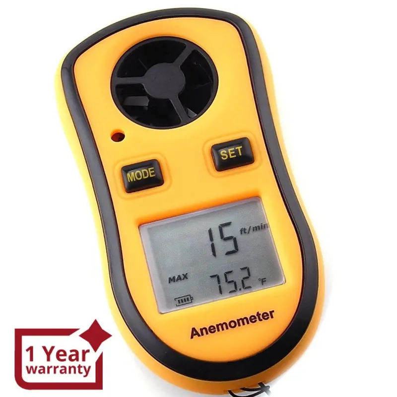 Gm8908 Pocket-Size Digital Thermo Anemometer, Handheld Air Wind Flow Velocity Speed Meter Testing Gauge Backlight, Lightweight For Drone Kite Flying Windsurfing 1