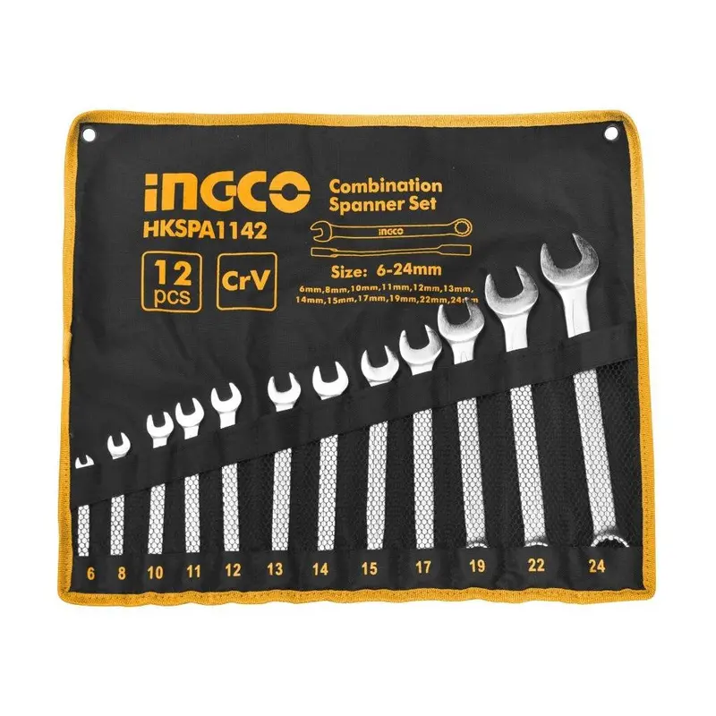 Ingco 12Pcs Combination Spanner Set (6-24Mm) 1