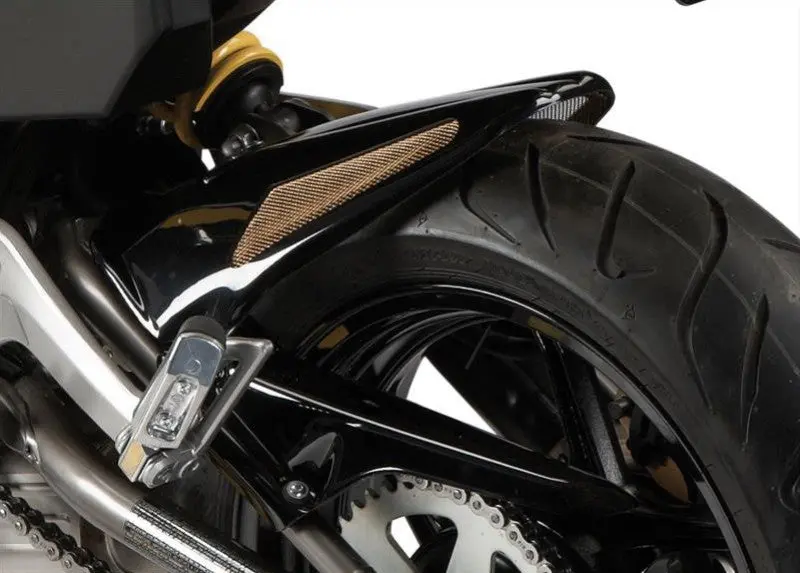 Kawasaki Er6-N & Er6-F  12-2017 Gloss Black & Silver Mesh Rear Hugger Powerbronze 1