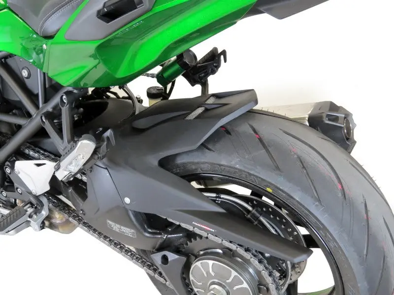 Kawasaki H2 Sx & H2 Sx Se 18-2024 Matt Black & Black Mesh Rear Hugger By Powerbronze 1