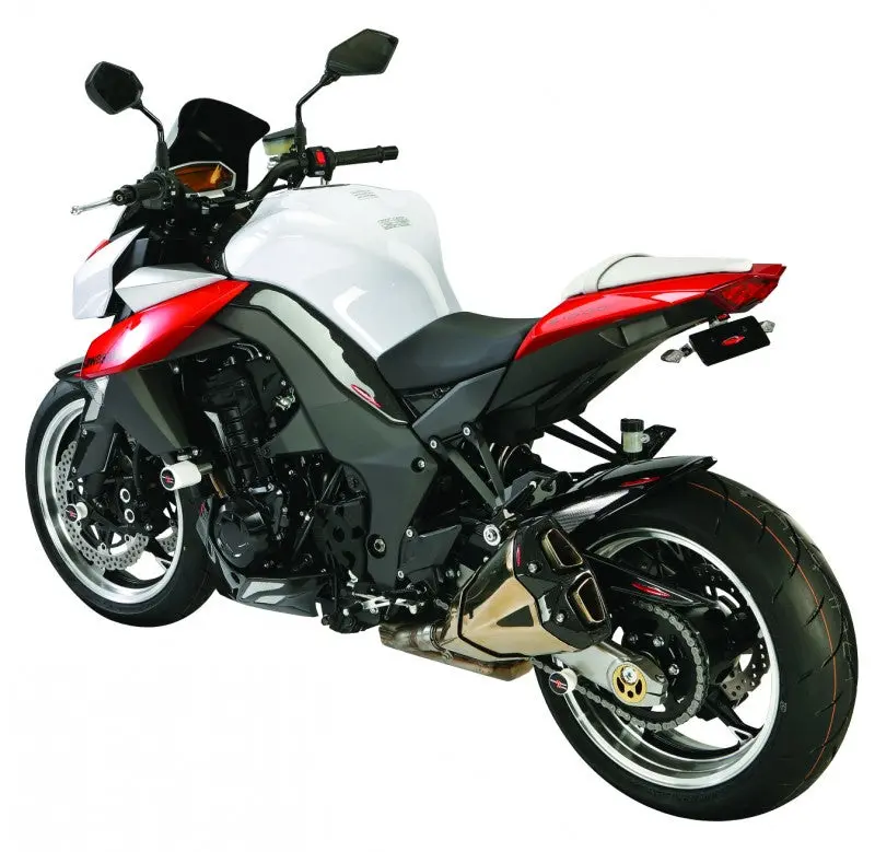 Kawasaki Z1000 & Sx  10-2013 Matt Black & Silver Mesh Rear Hugger By Powerbronze 1