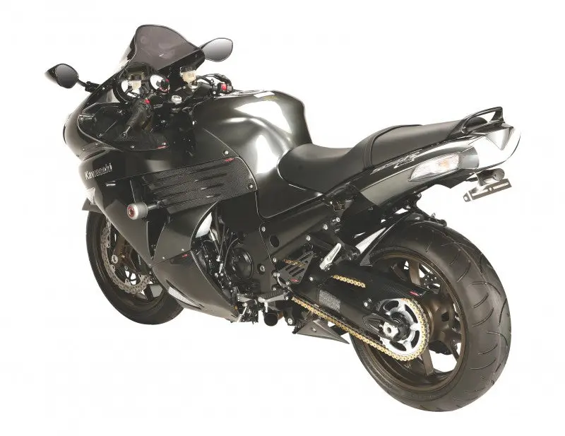 Kawasaki Zzr1400 & Zx-14R 06-2011 Matt Black & Silver Mesh Rear Hugger Powerbronze 1