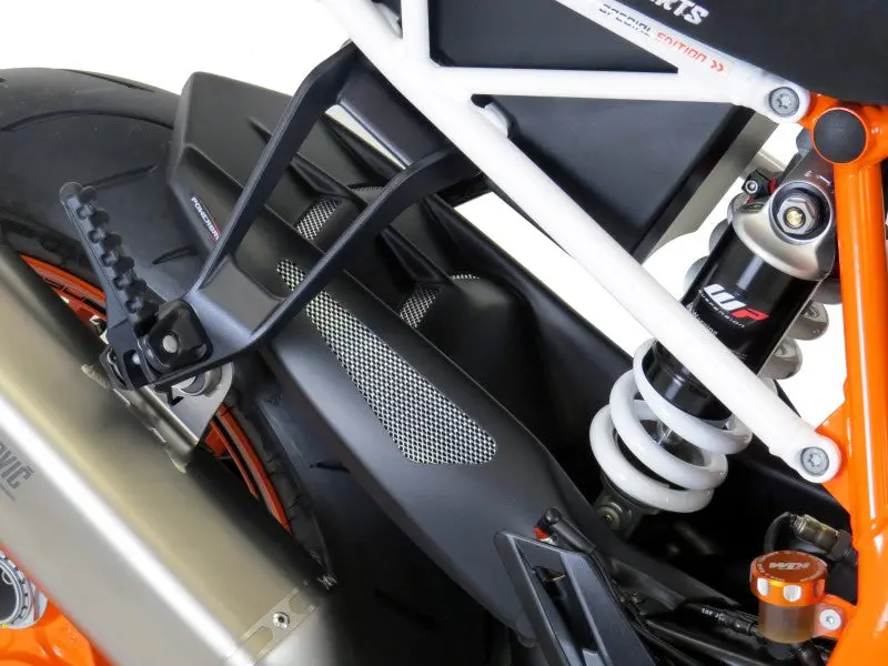 Ktm 1290 Superduke Gt  16-2022 Matt Black & Silver Mesh Rear Hugger By Powerbronze 1