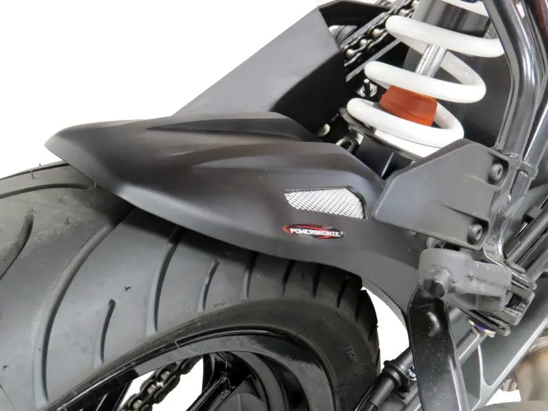Ktm Rc125 & Rc390  15-2025 Gloss White & Silver Mesh Rear Hugger By Powerbronze 1