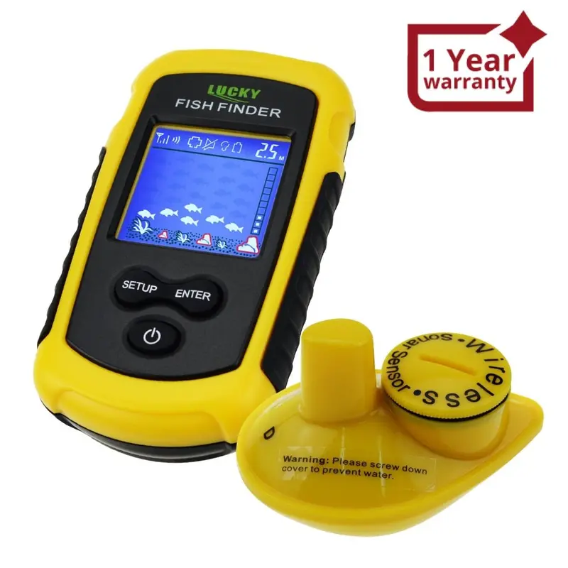 Lucky Ffcw-1108-1 Wireless Fish Finder Sonar, Tn/ Anti-Uv Lcd Display Fishfinder Backlight For Night Fishing, Turbid Water Reservoir Sea River Lake Boat Kayak Ice 1