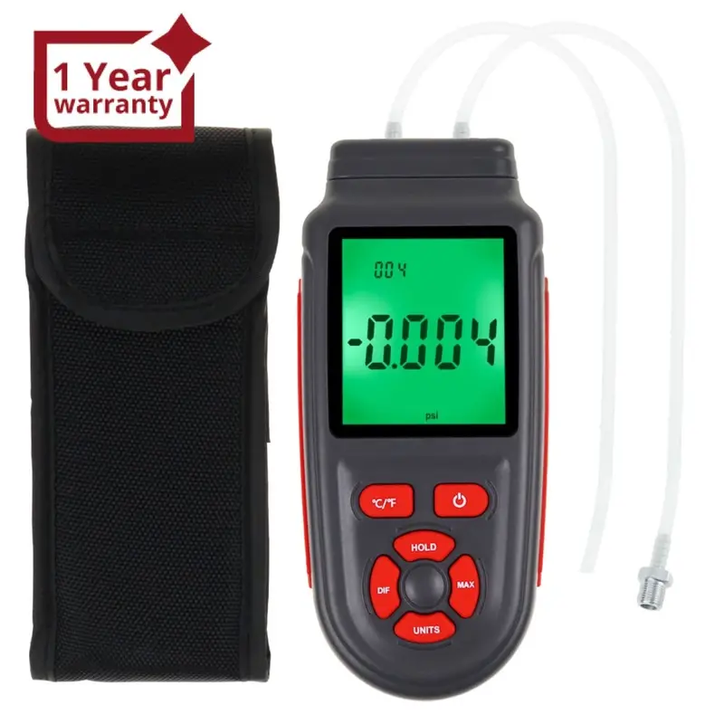 Man-346 Handheld Manometer Dual Differential Digital Gas Pressure Tester With Backlight 12 Selectable Units Air Pressure Gauge Hvac Tester With Data Storage Function 1