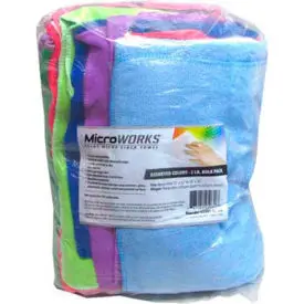 Microworks Microfiber Towels, Assorted 2Lb. Bulk Bag - 2503-Ac-Bg 1
