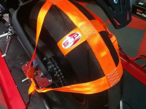 Motorbike Transport Tie Down Wheel Strap  Polyester Webbing Strap Orange 1