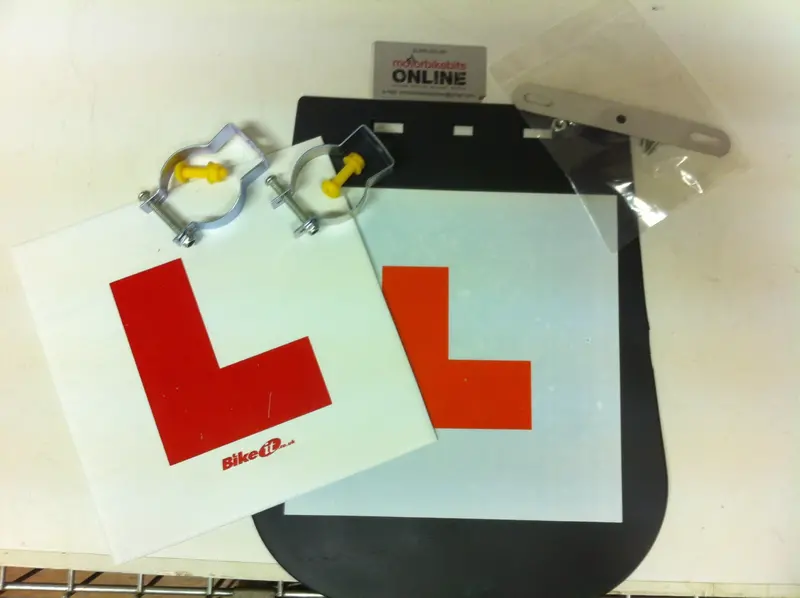 Motorcycle Scooter  L Plate Pack 1 X Mudflap L-Plate & 1 X Rigid L-Plate 1