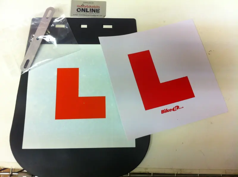 Motorcycle Scooter  L Plate Pack 1 X Mudflap L-Plate & 1 X Self Adhesive 1