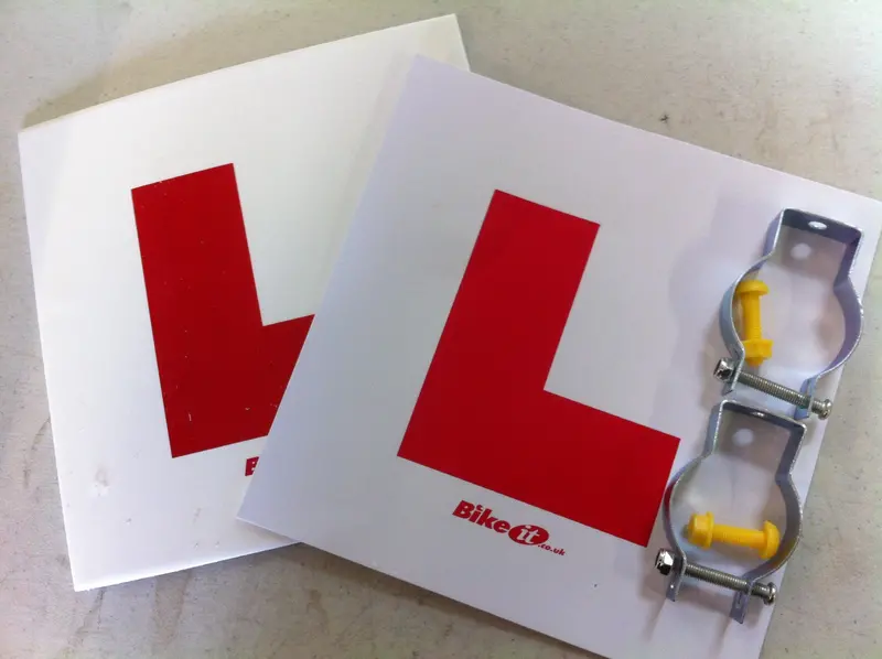 Motorcycle Scooter  L Plate Pack 1 X Rigid With Brackets 1 X Self Adhesive 1