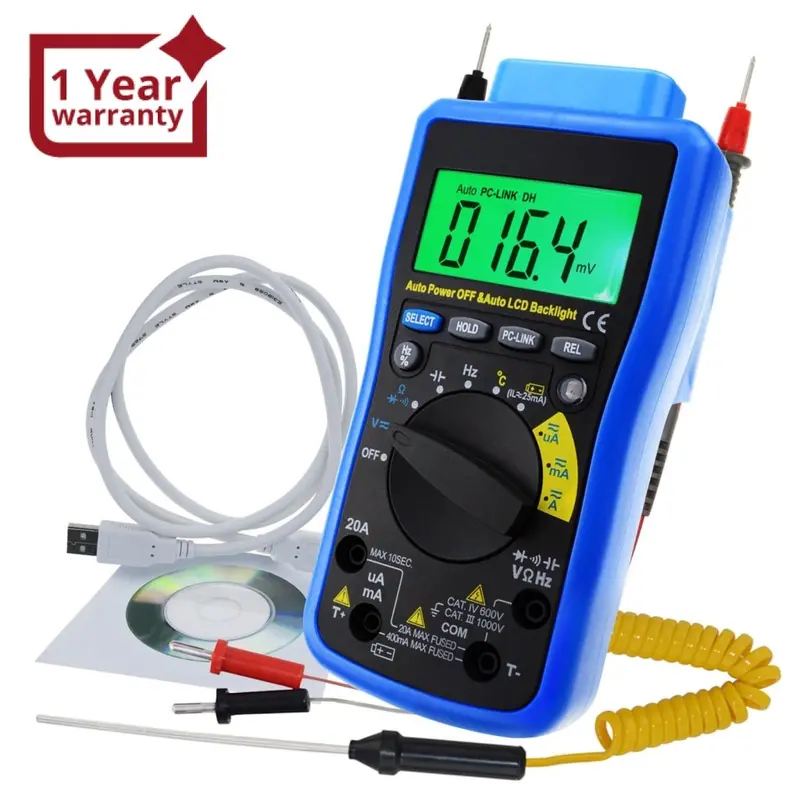 Mul-211 Digital Dmm Multimeter Meter Tester With Usb/ Software Cd And Data Output Function, Ac Dc Voltage, Ac Dc Current, Auto Range, Capacitance, Resistance, Frequency, Diode And Continuity Test, Duty Cycle 1
