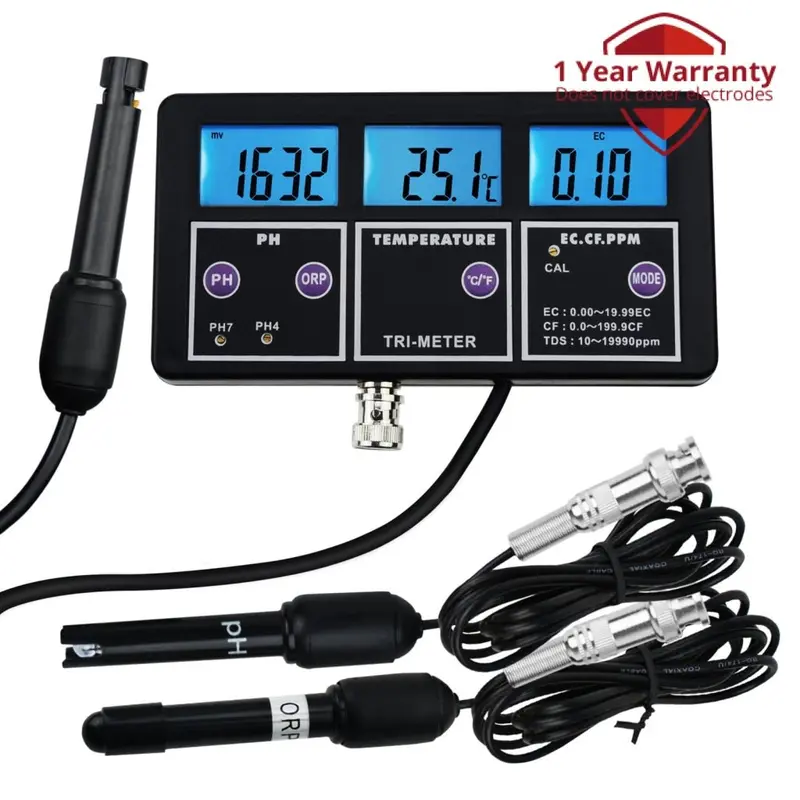 Phm-233 6 In 1 Professional Multi-Parameter Ph/ Orp/ Ec/ Cf/ Tds Ppm/ Temperature Combo Testing Meter, Digital Multi-Function Water Quality Monitor Tester 1
