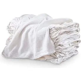 Pro-Clean Basics Sanitized Anti-Bacterial Woven Wiping Cloth Rags, White, 4 Lbs. - 99821 1