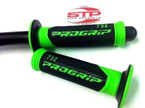 Progrip Superbike 732 Flouro Green-Black Dual Compound Grips 125Mm Mbb 1