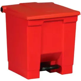 Rubbermaid® Fire Safe Step On Plastic Container, 8 Gallon, Red - Fg614300red Case Of 2 1