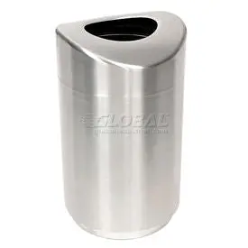 Rubbermaid® Stainless Steel Round Open Top Trash Can W/Plastic Liner, 30 Gallon 1