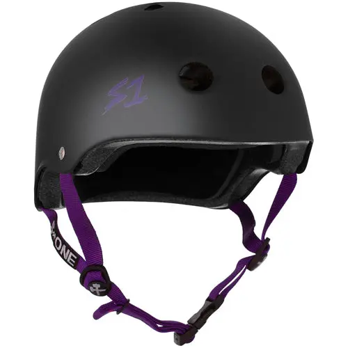 S1 Lifer Helmet Matte Black Purple Straps 1