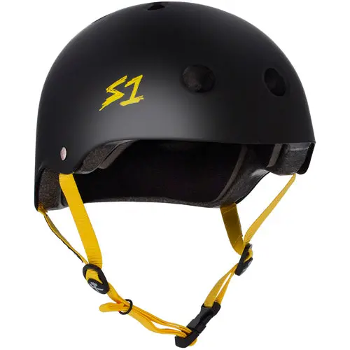 S1 Lifer Helmet Matte Black Yellow Straps 1