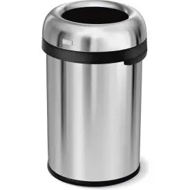 Simplehuman® Stainless Steel Bullet Open Top Trash Can, 30 Gallon 1