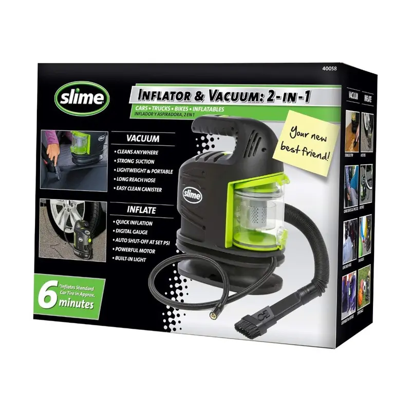 Slime 40058 (2-In-1) 12V Tire Inflator And Powerful Vacuum 1
